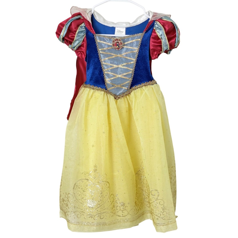 Disney Store Snow White Costume Girls 4 Halloween Glitter Cape Dress Up Play